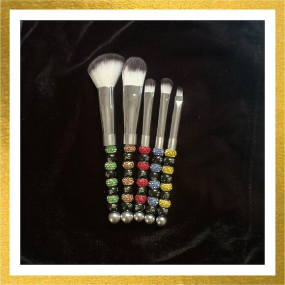 BEADED Rhinestone MAKEUP BRUSH Set - Picture 1 of 2
